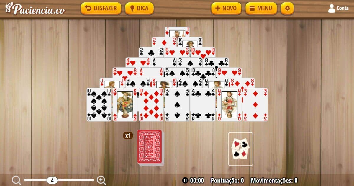 Jogo · Paciência Pirâmide Clássico · Jogar Online Grátis