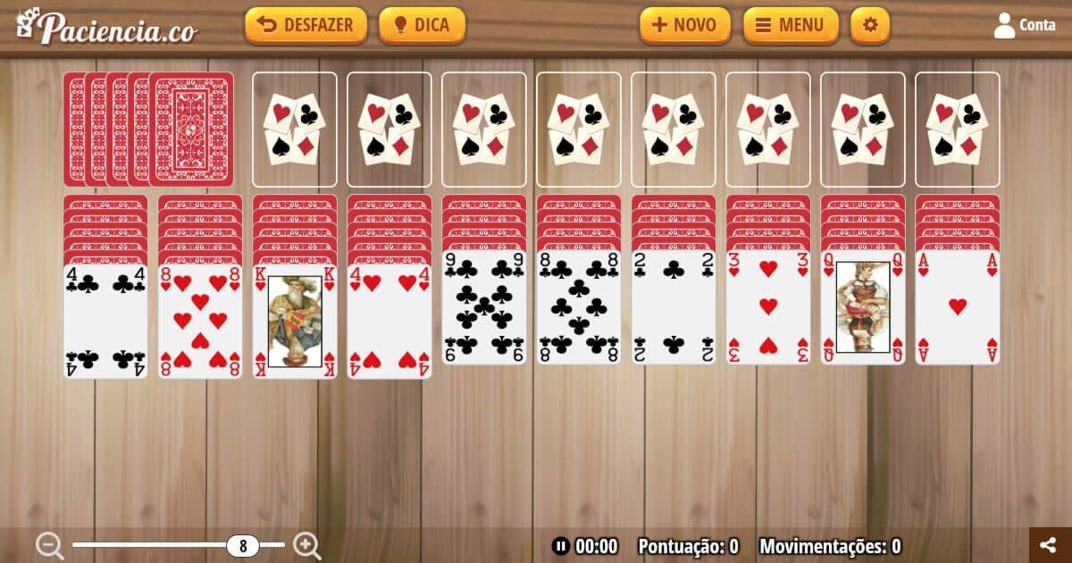  Paciência Grátis, Paciência Spider e Jogos de Freecell